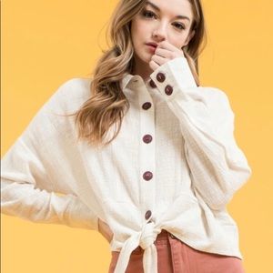 Blu Pepper button down tie top